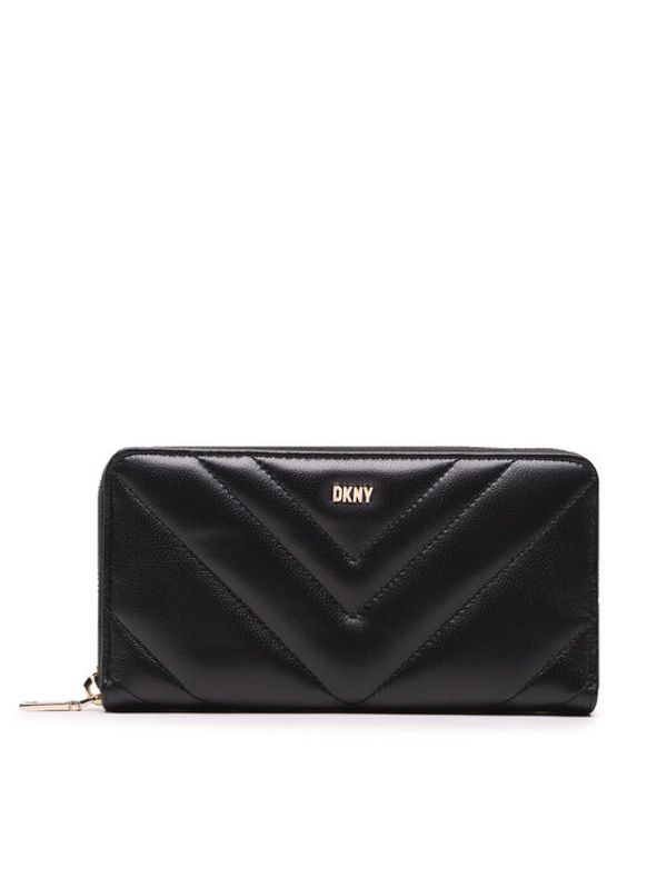 DKNY DKNY Голям дамски портфейл Madison Lg Zip Aroun R31QBX19 Черен