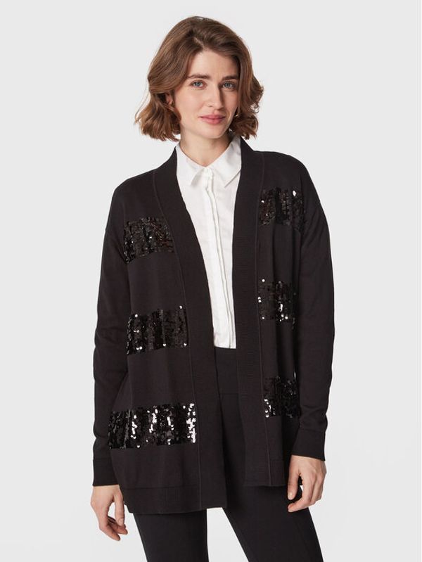 DKNY DKNY Кардиган P2MXX435 Черен Regular Fit