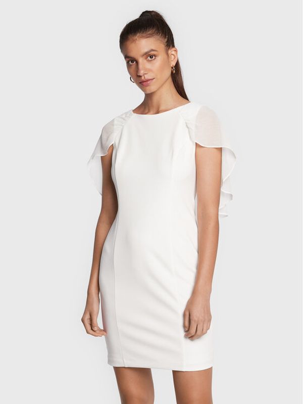 DKNY DKNY Коктейлна рокля DD2E1839 Бял Regular Fit