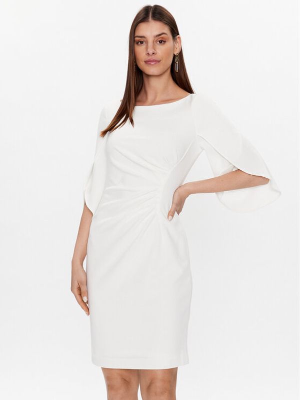 DKNY DKNY Коктейлна рокля DD2K1926 Бял Slim Fit