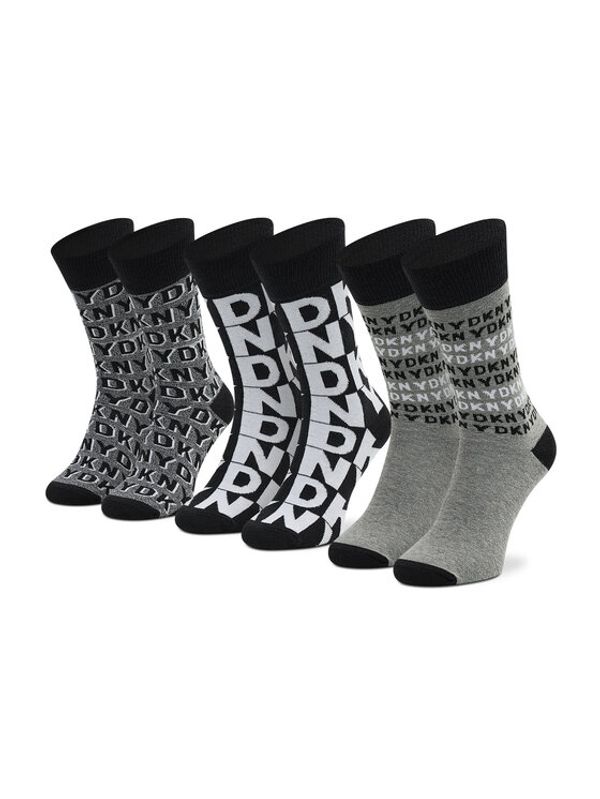 DKNY DKNY Комплект 3 чифта дълги чорапи мъжки Division S5_6332T_DKY Сив