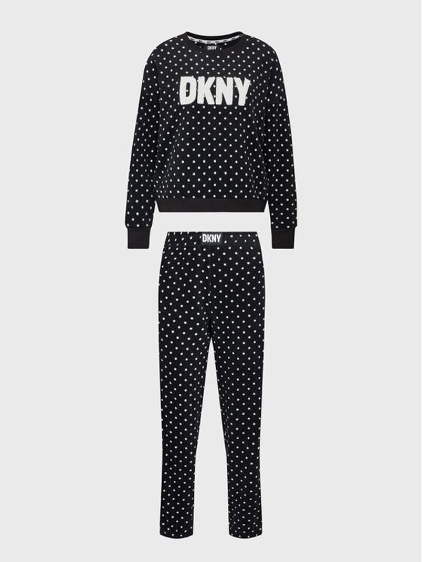DKNY DKNY Пижама YI2822603F Черен Regular Fit