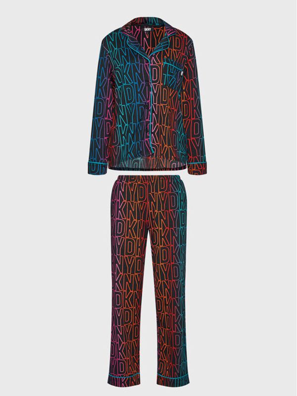 DKNY DKNY Пижама YI2922601F Черен Regular Fit