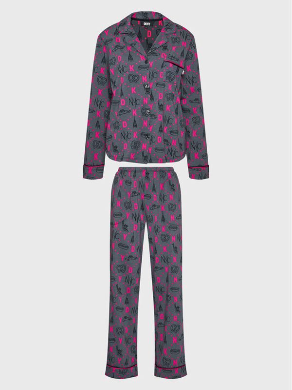 DKNY DKNY Пижама YI2922602F Сив Regular Fit
