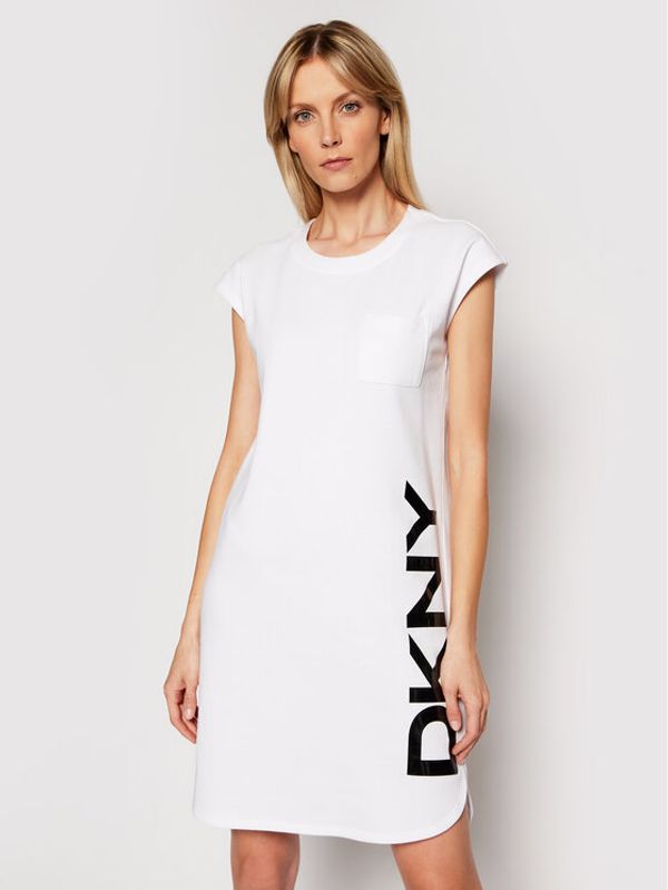 DKNY DKNY Плетена рокля P0RD1B2J Бял Regular Fit