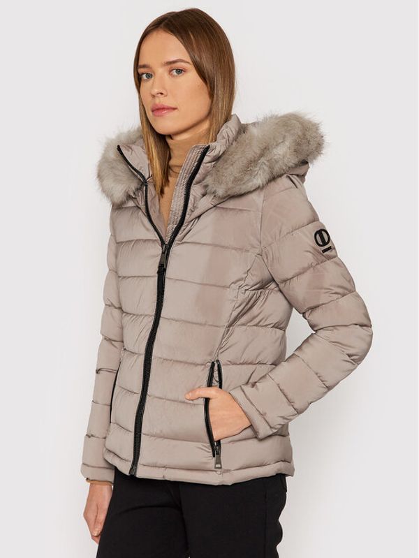 DKNY DKNY Пухено яке DL1MPG50 Бежов Regular Fit