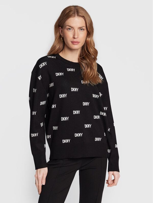DKNY DKNY Пуловер P2MSBC47 Черен Regular Fit
