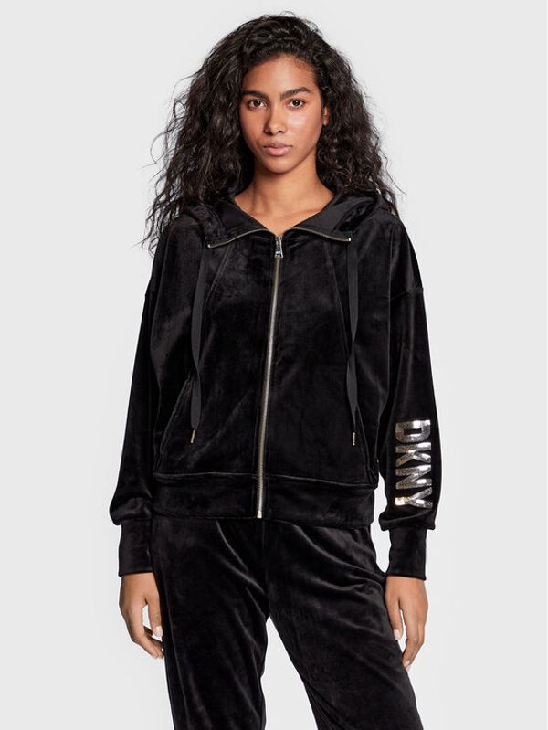 DKNY DKNY Суитшърт P2MHFHLI Черен Regular Fit