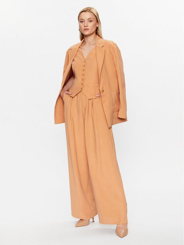 DKNY DKNY Текстилни панталони P3EK8Q84 Кафяв Regular Fit