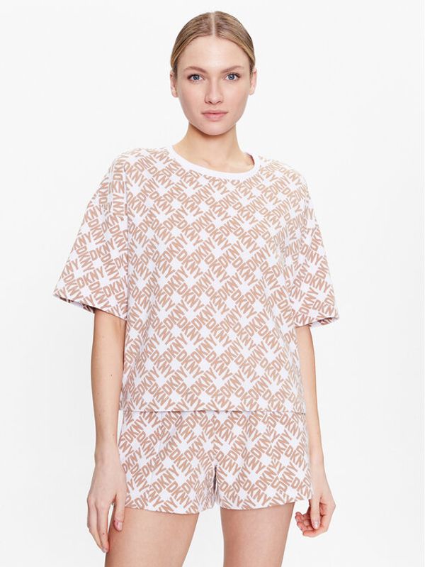 DKNY DKNY Тениска на пижама YI2422654 Бежов Relaxed Fit