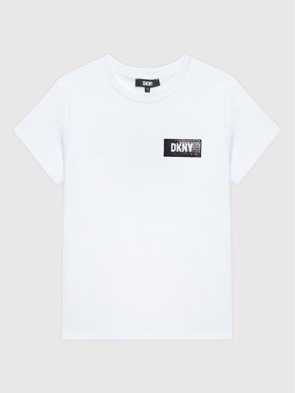 DKNY DKNY Тишърт D35S30 M Бял Regular Fit