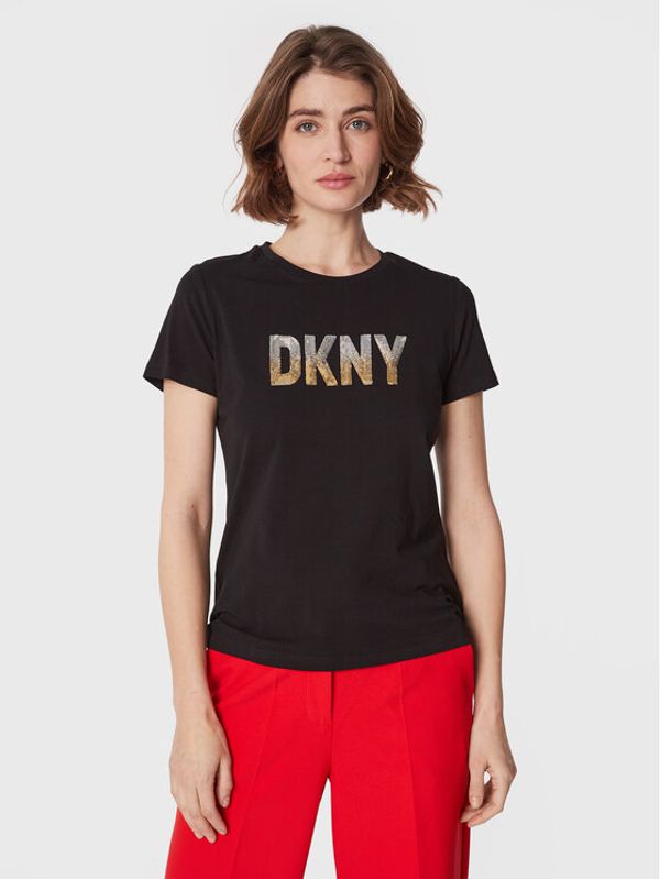 DKNY DKNY Тишърт P2MH7OMQ Черен Regular Fit