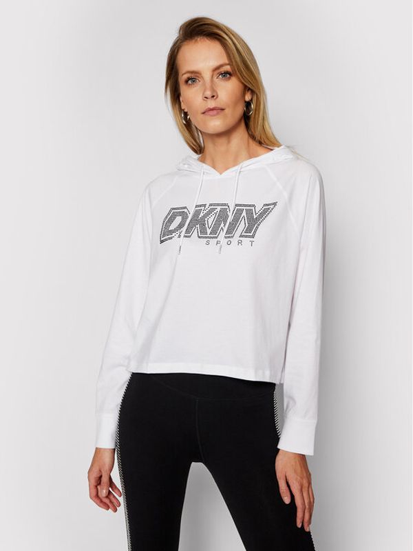 DKNY Sport DKNY Sport Суитшърт DP0T7476 Бял Cropped Fit