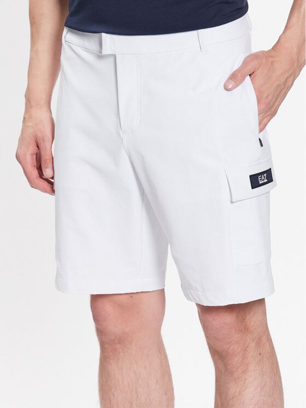 EA7 Emporio Armani EA7 Emporio Armani Шорти от плат 3RPS01 PNBWZ 1100 Бял Regular Fit