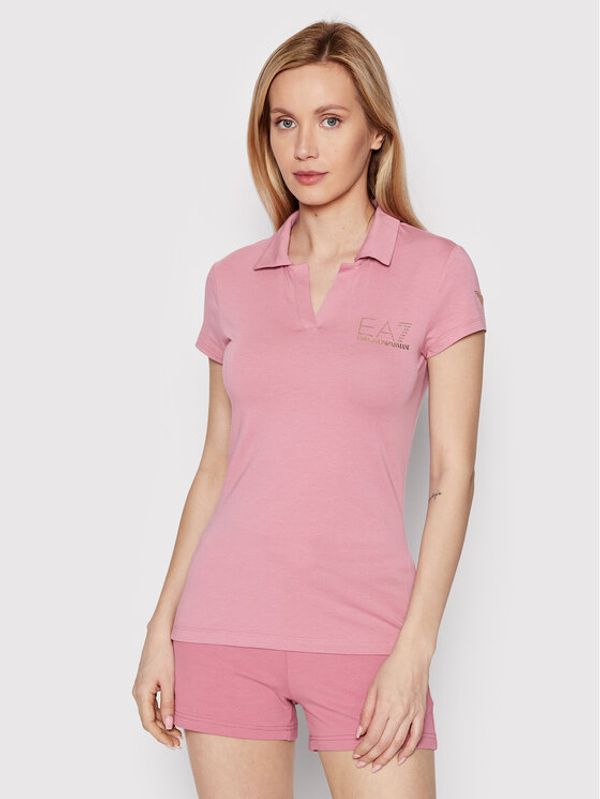 EA7 Emporio Armani EA7 Emporio Armani Тениска с яка и копчета 3LTF03 TJDQZ 1413 Розов Regular Fit