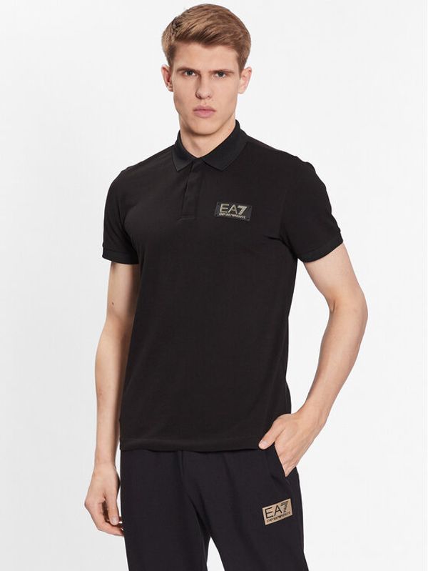 EA7 Emporio Armani EA7 Emporio Armani Тениска с яка и копчета 3RPF01 PJ5AZ 1200 Черен Regular Fit