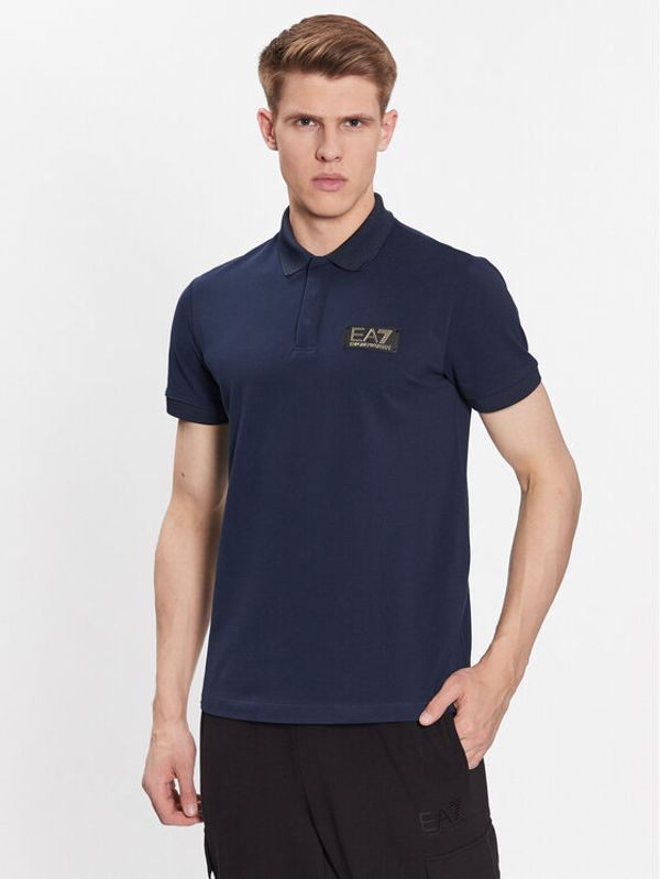 EA7 Emporio Armani EA7 Emporio Armani Тениска с яка и копчета 3RPF01 PJ5AZ 1554 Тъмносин Regular Fit