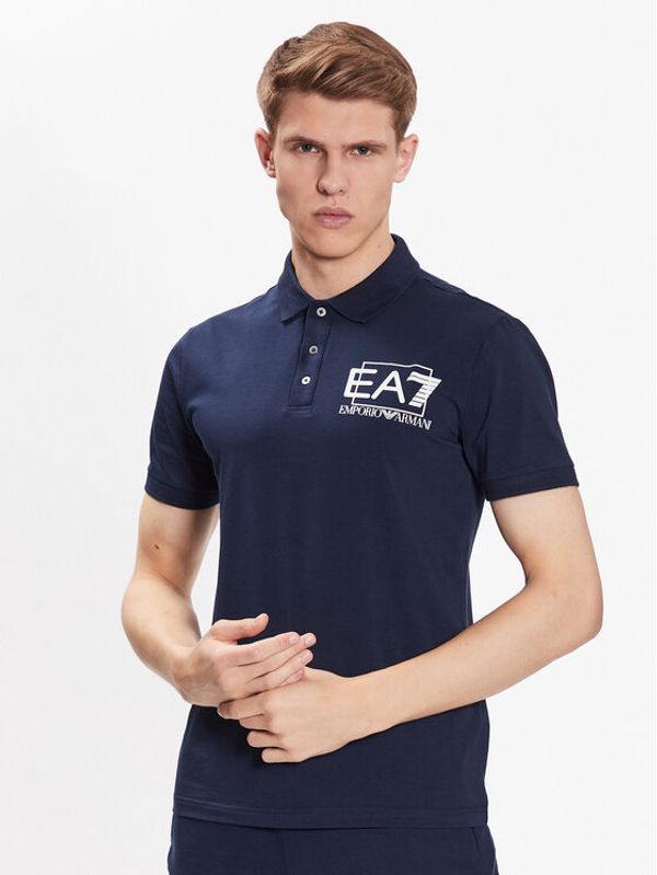 EA7 Emporio Armani EA7 Emporio Armani Тениска с яка и копчета 3RPF16 PJ03Z 1554 Тъмносин Regular Fit