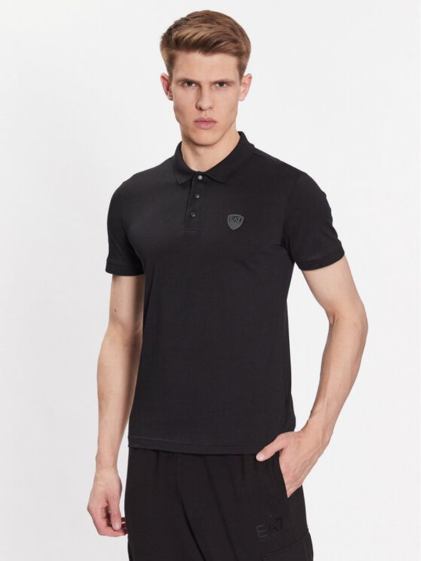 EA7 Emporio Armani EA7 Emporio Armani Тениска с яка и копчета 3RPF40 PJNTZ 1200 Черен Regular Fit