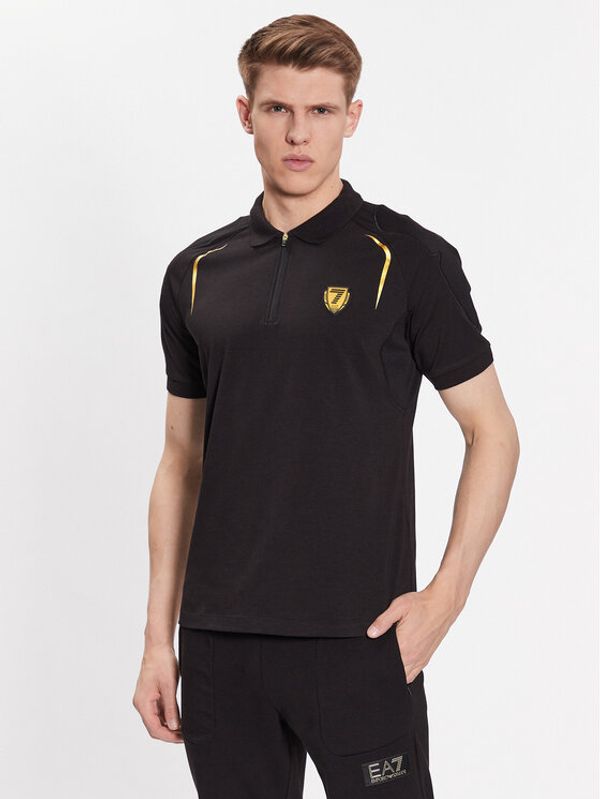 EA7 Emporio Armani EA7 Emporio Armani Тениска с яка и копчета 3RPF62 PJL2Z 1200 Черен Regular Fit