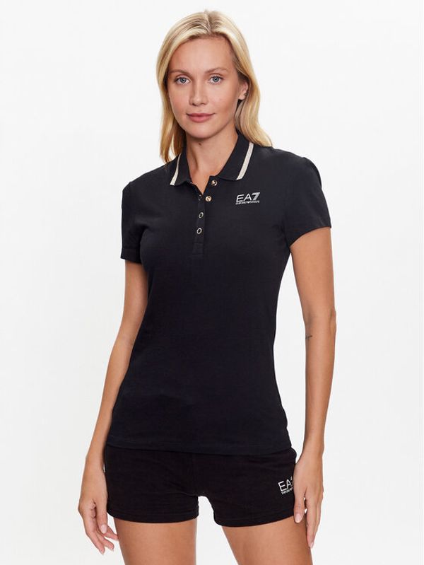 EA7 Emporio Armani EA7 Emporio Armani Тениска с яка и копчета 3RTF04 TJNXZ 0200 Черен Regular Fit