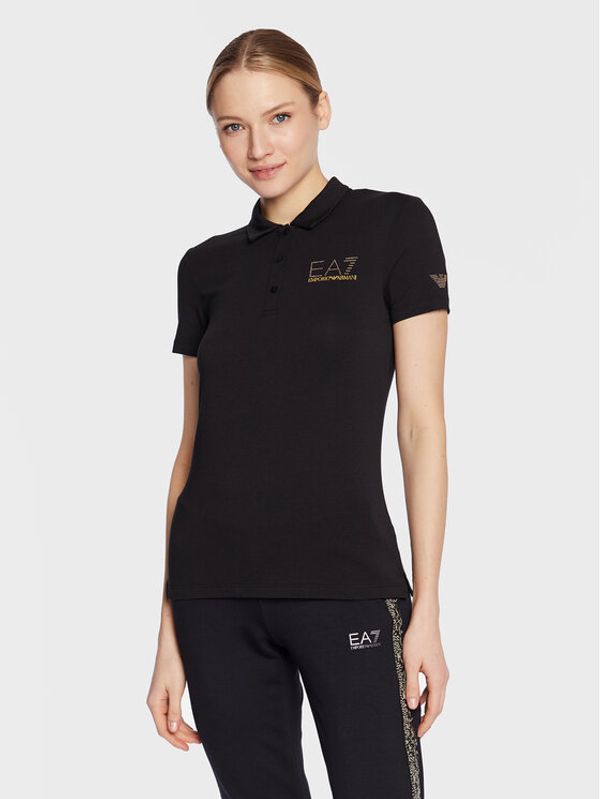 EA7 Emporio Armani EA7 Emporio Armani Тениска с яка и копчета 3RTF05 TJDQZ 1200 Черен Regular Fit