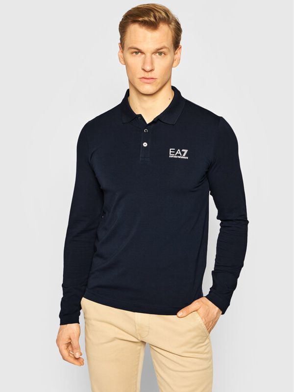 EA7 Emporio Armani EA7 Emporio Armani Тениска с яка и копчета 8NPF05 PJM5Z 0578 Тъмносин Regular Fit