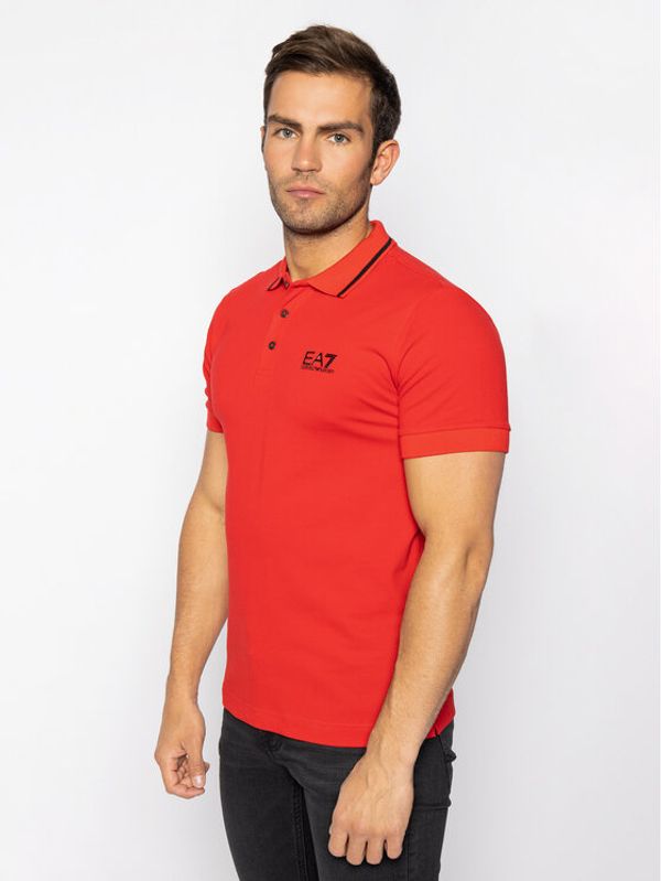 EA7 Emporio Armani EA7 Emporio Armani Тениска с яка и копчета 8NPF06 PJ04Z 1451 Червен Regular Fit