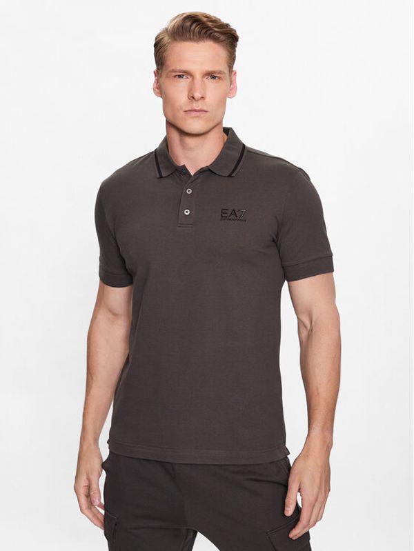 EA7 Emporio Armani EA7 Emporio Armani Тениска с яка и копчета 8NPF06 PJ04Z 1997 Сив Regular Fit