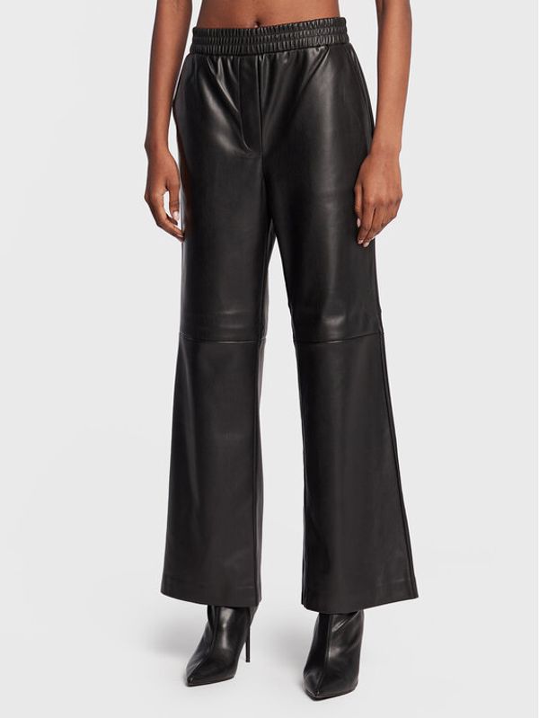 Edited Edited Кожени панталони Floriane EDT6139001000002 Черен Regular Fit