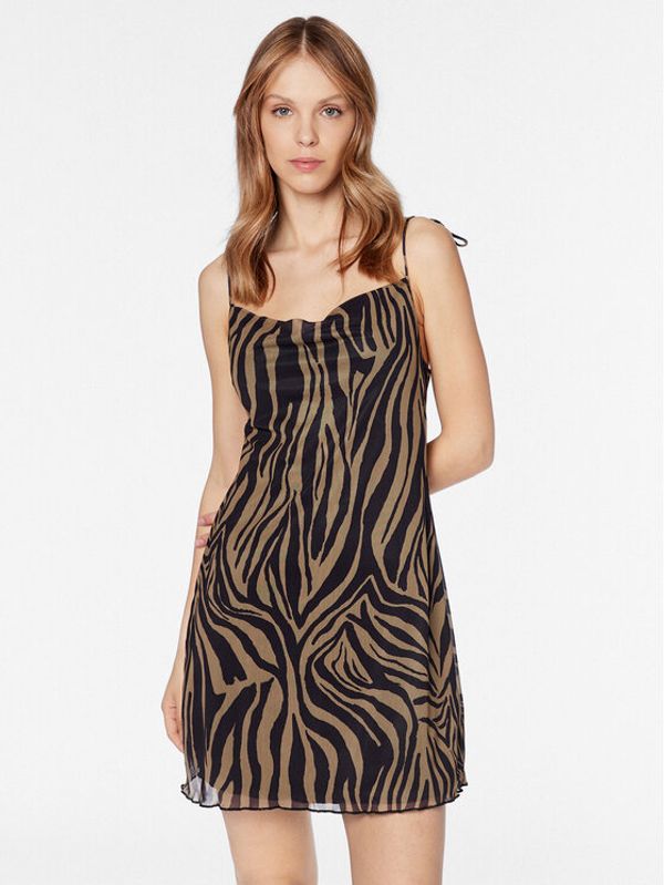 Edited Edited Лятна рокля EDT7044002 Кафяв Fitted Fit