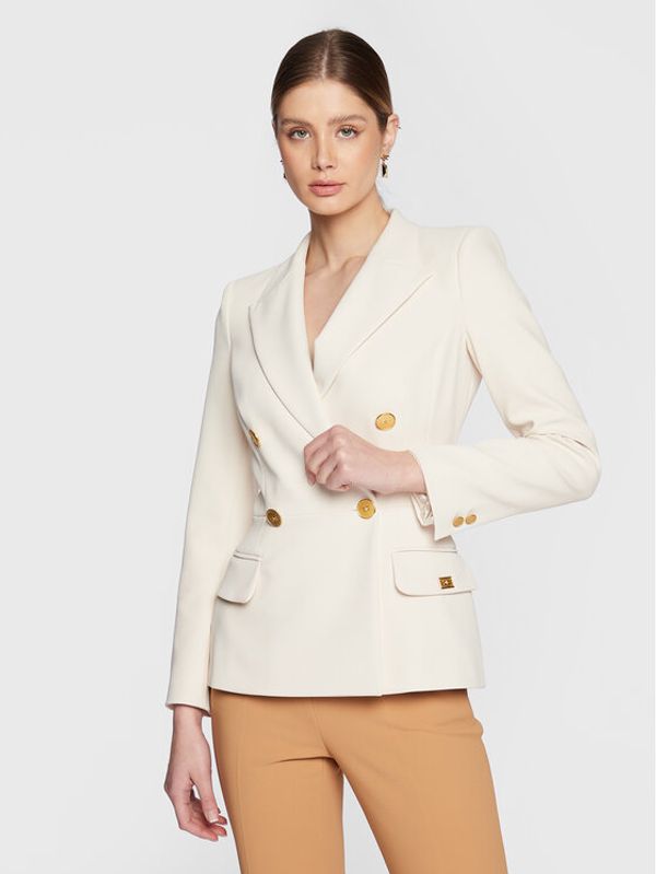 Elisabetta Franchi Elisabetta Franchi Блейзър GI-046-31E2-V600 Екрю Slim Fit