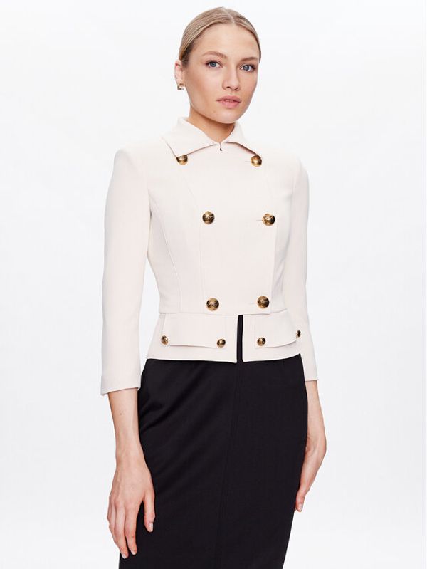 Elisabetta Franchi Elisabetta Franchi Блейзър GI-048-31E2-V550 Екрю Slim Fit