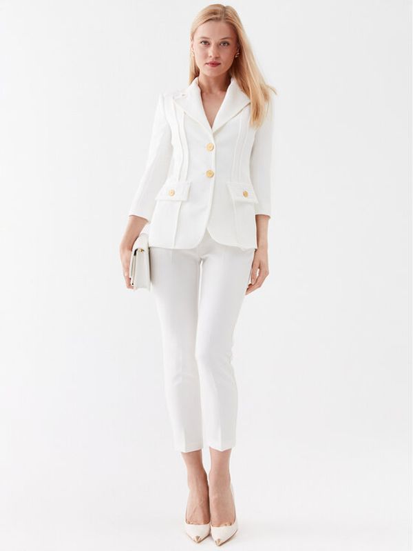 Elisabetta Franchi Elisabetta Franchi Блейзър GI-078-32E2-V620 Екрю Slim Fit