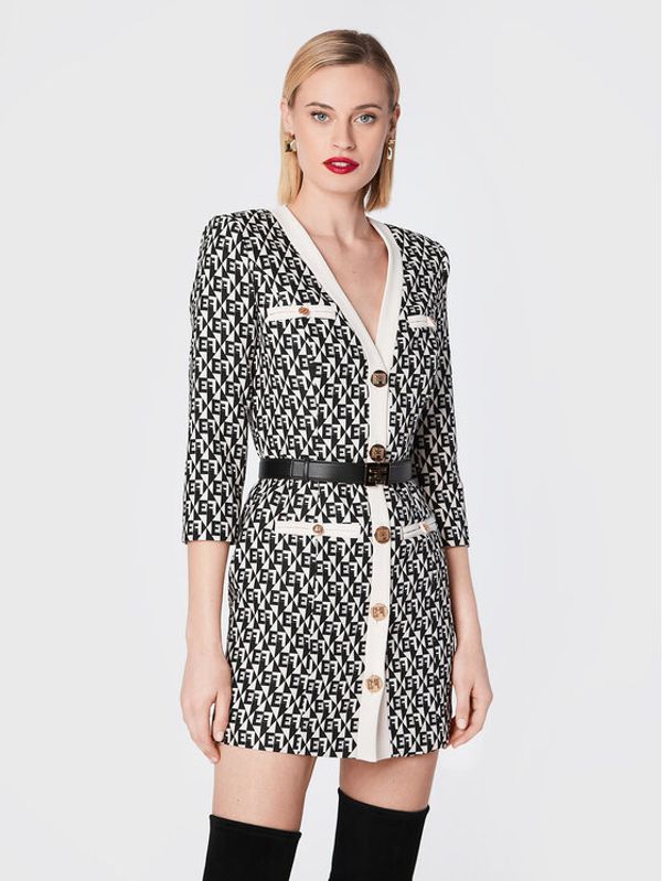 Elisabetta Franchi Elisabetta Franchi Ежедневна рокля AB-165-26E2-V580 Черен Slim Fit