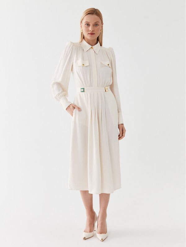 Elisabetta Franchi Elisabetta Franchi Ежедневна рокля AB-419-36E2-V480 Екрю Regular Fit