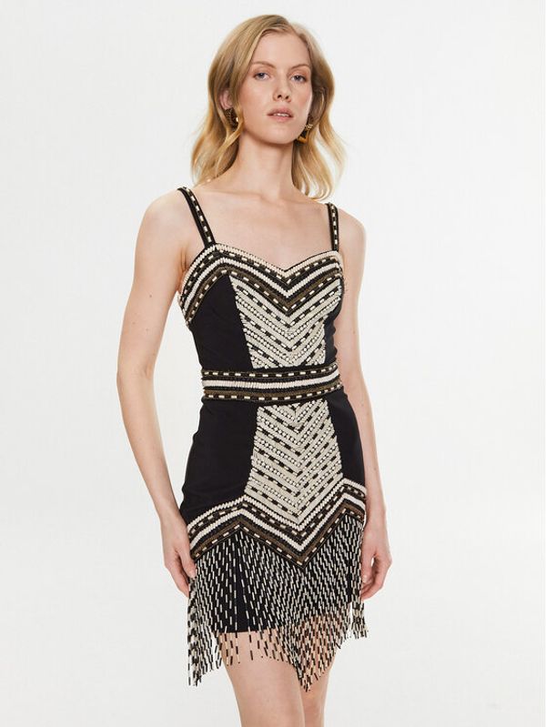 Elisabetta Franchi Elisabetta Franchi Коктейлна рокля AB-411-32E2-V1000 Черен Slim Fit