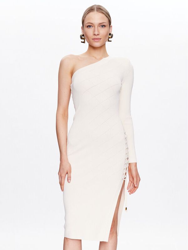 Elisabetta Franchi Elisabetta Franchi Коктейлна рокля AM-91B-32E2-V480 Екрю Slim Fit