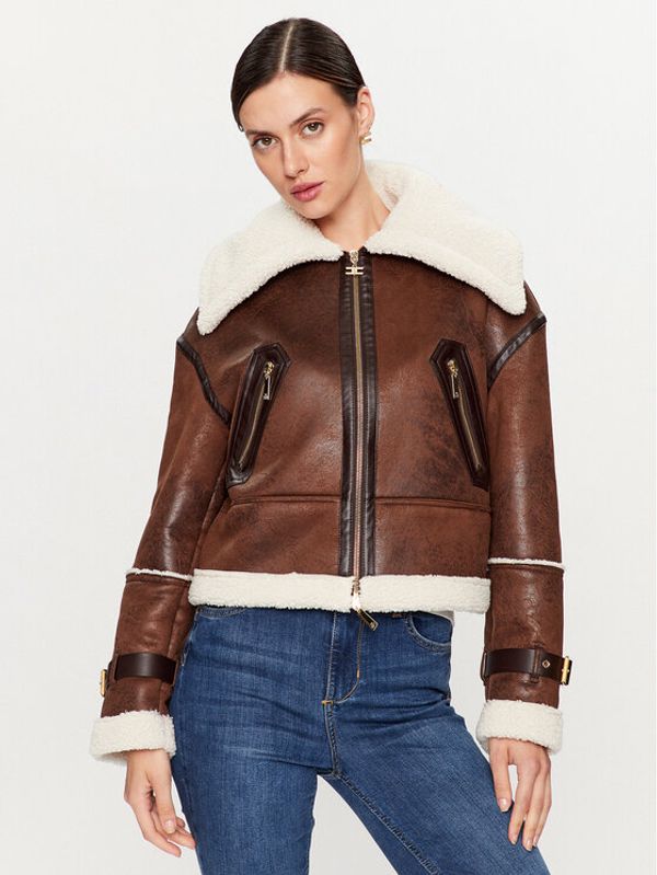 Elisabetta Franchi Elisabetta Franchi Кожух CP-47A-36E2-V800 Кафяв Regular Fit