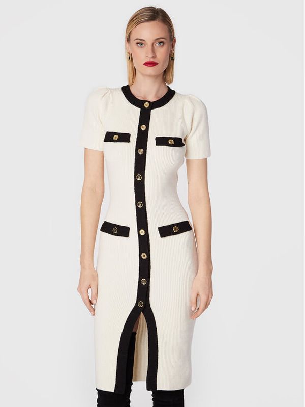 Elisabetta Franchi Elisabetta Franchi Плетена рокля AM-69Q-26E2-V470 Бежов Slim Fit