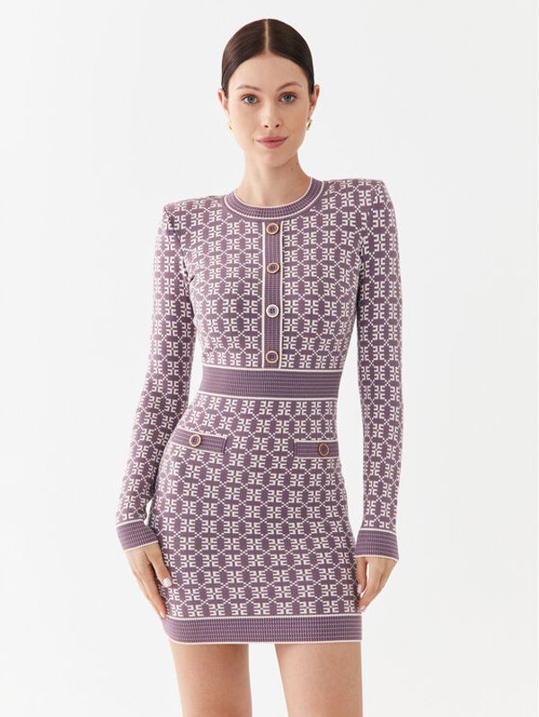 Elisabetta Franchi Elisabetta Franchi Плетена рокля AM-94Q-36E2-V550 Виолетов Slim Fit