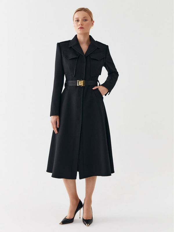 Elisabetta Franchi Elisabetta Franchi Преходно палто CP-008-36E2-5859 Черен Regular Fit
