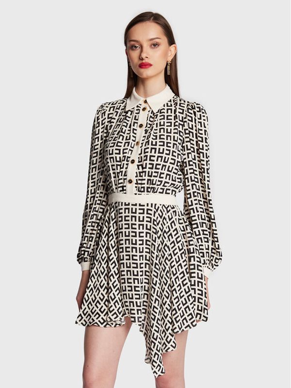 Elisabetta Franchi Elisabetta Franchi Рокля тип риза AB-356-31E2-V520 Екрю Regular Fit