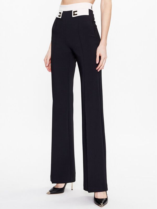 Elisabetta Franchi Elisabetta Franchi Текстилни панталони PA-044-31E2-V280 Черен Flare Fit