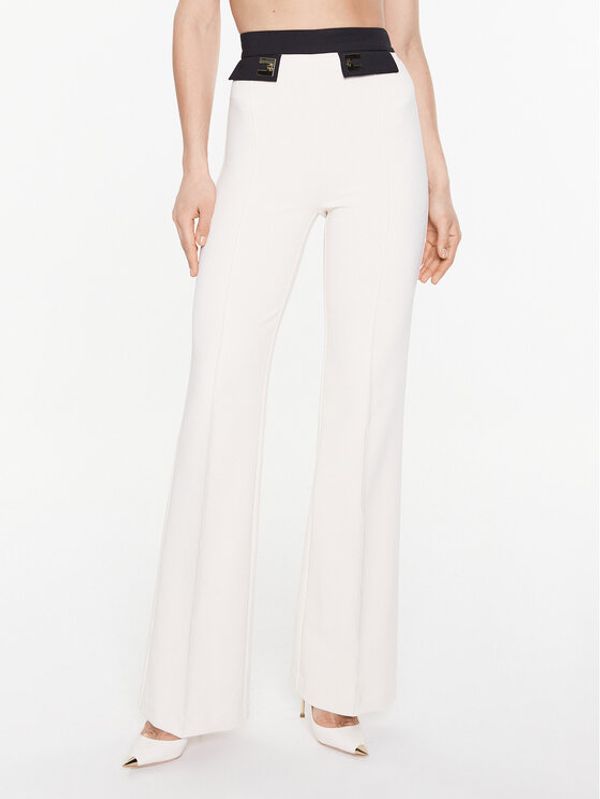 Elisabetta Franchi Elisabetta Franchi Текстилни панталони PA-044-31E2-V280 Екрю Flare Fit