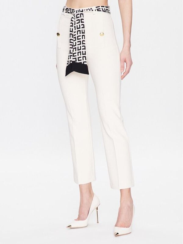 Elisabetta Franchi Elisabetta Franchi Текстилни панталони PA-059-31E2-V290 Екрю Bootcut Fit