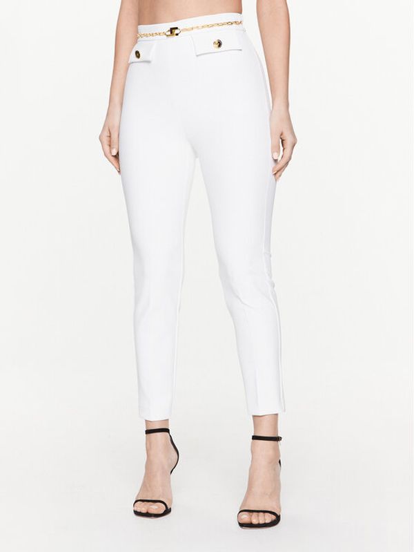 Elisabetta Franchi Elisabetta Franchi Текстилни панталони PA-060-32E2-V320 Бял Slim Fit