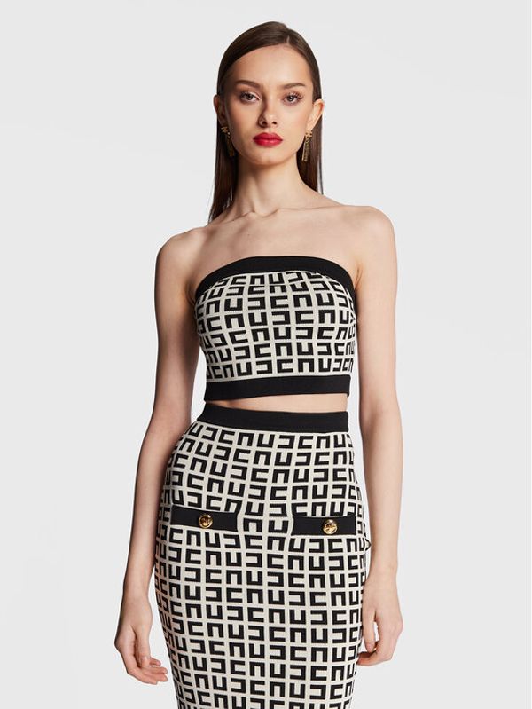 Elisabetta Franchi Elisabetta Franchi топ TK-61Z-31E2-V190 Екрю Slim Fit