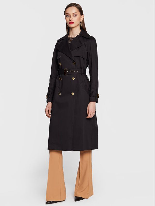 Elisabetta Franchi Elisabetta Franchi Тренч SP-003-31E2-V800 Черен Regular Fit