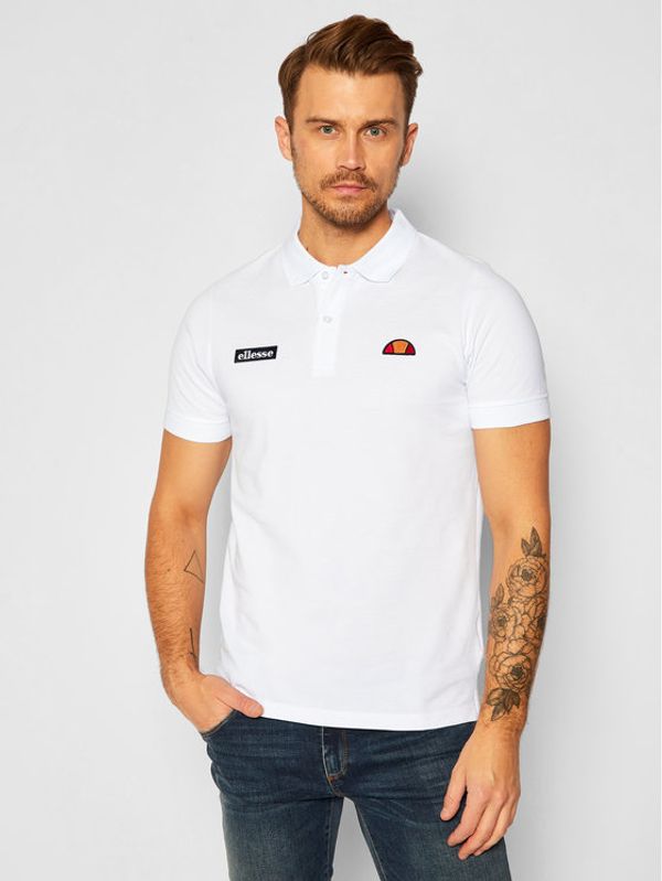 Ellesse Ellesse Тениска с яка и копчета Montura SHS04475 Бял Regular Fit